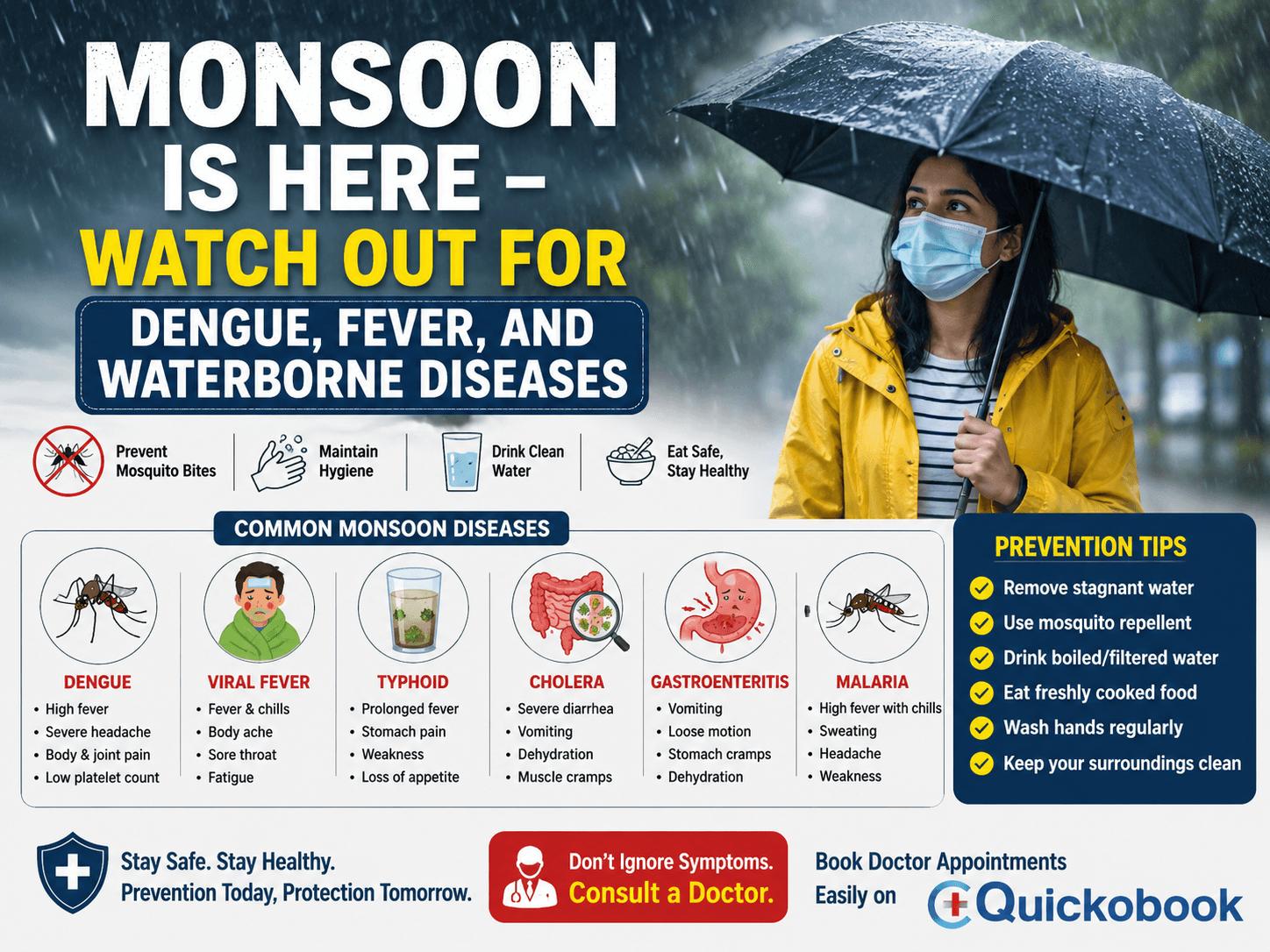 Monsoon Is Here — Watch Out For Dengue, Fever, And Waterborne Diseases